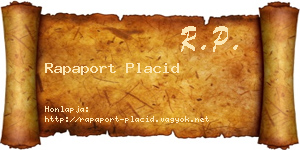 Rapaport Placid névjegykártya